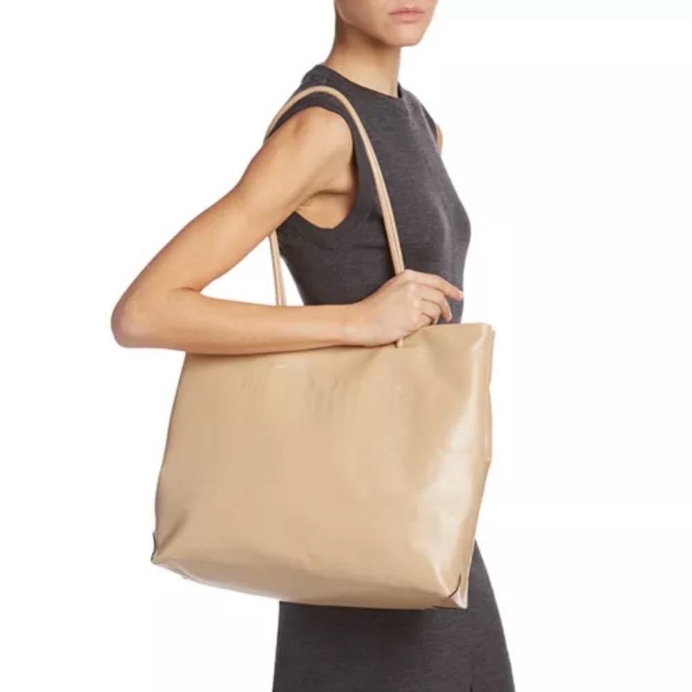 NWT Moschino | Tan Leather Embossed Logo Large Tote Bag $1175